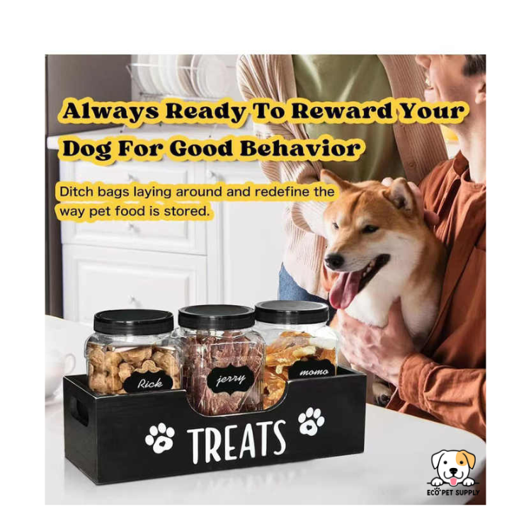 EcoPet Supplies 2025 Elegant Wooden Dog Treat Box – Stylish Storage for Fresh & Tasty Treats!