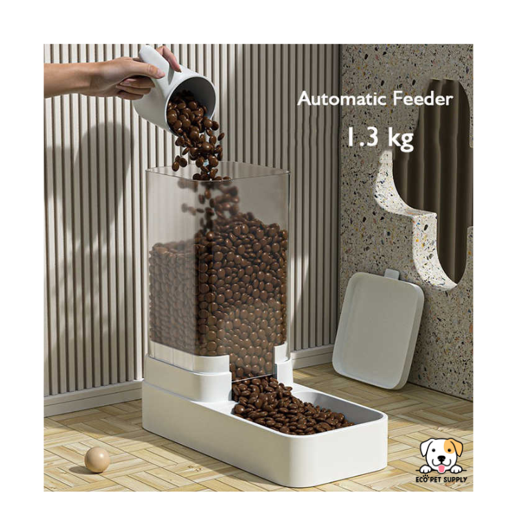 EcoPet Supplies 2025 2-in-1 Automatic Pet Feeder and Water Dispenser – Gravity-Fed, Spill-Free, BPA-Free, Easy to Clean & Perfect for Cats and Dogs of All Sizes