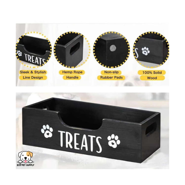 EcoPet Supplies 2025 Elegant Wooden Dog Treat Box – Stylish Storage for Fresh & Tasty Treats!