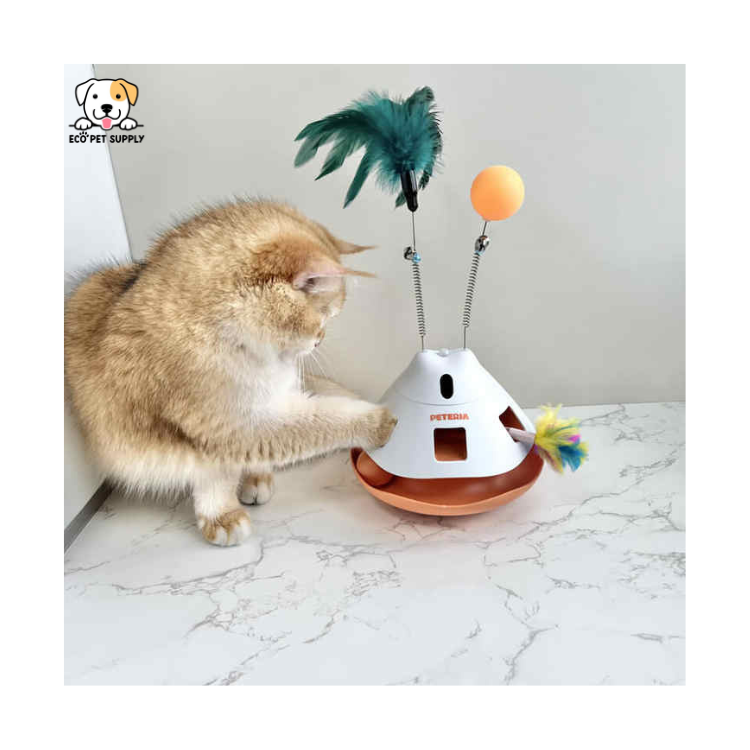 EcoPet Supplies 2025 Interactive Automatic Cat Toy with LED Lights, Rolling Ball and Rechargeable Motion Sensor Fun