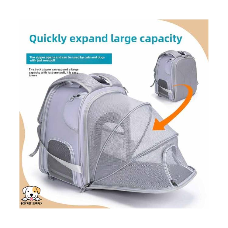 EcoPet Supplies 2025 Hot Products Large Opening Foldable Pet Travel Bag with Expandable Capacity and Breathable Design for Dogs and Cats