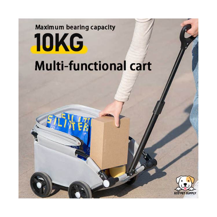EcoPet Supplies Lightweight Foldable Double Pet Stroller – 2025 One-Hand Design