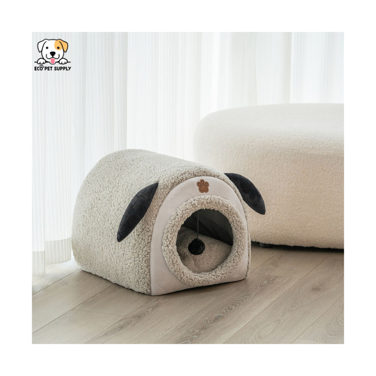 EcoPet Supplies 2025 Luxury Winter Warm Dog Bed with Non-Slip Bottom and Cozy Plush Interior for Small and Large Pets