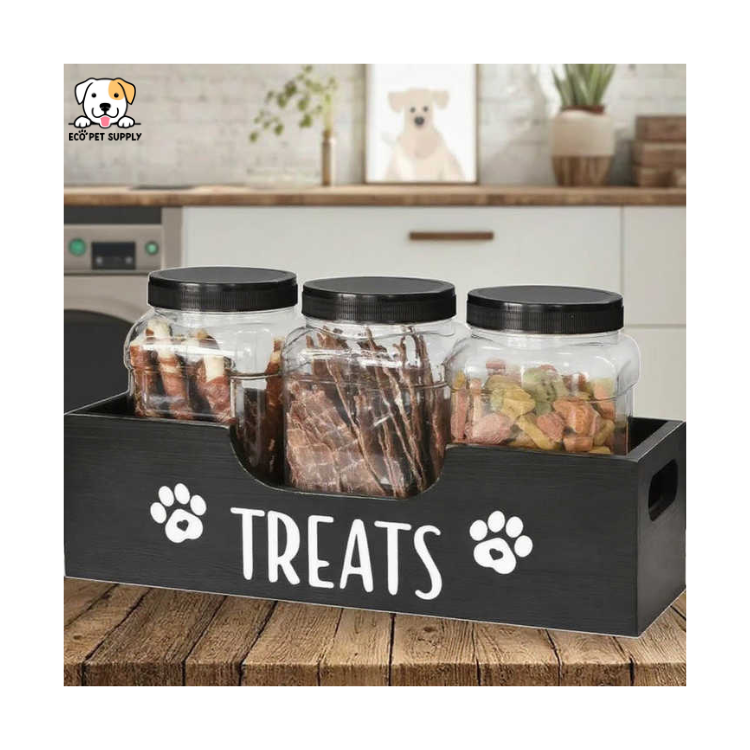 EcoPet Supplies 2025 Elegant Wooden Dog Treat Box – Stylish Storage for Fresh & Tasty Treats!