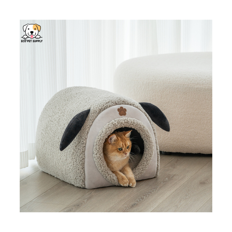 EcoPet Supplies 2025 Luxury Winter Warm Dog Bed with Non-Slip Bottom and Cozy Plush Interior for Small and Large Pets
