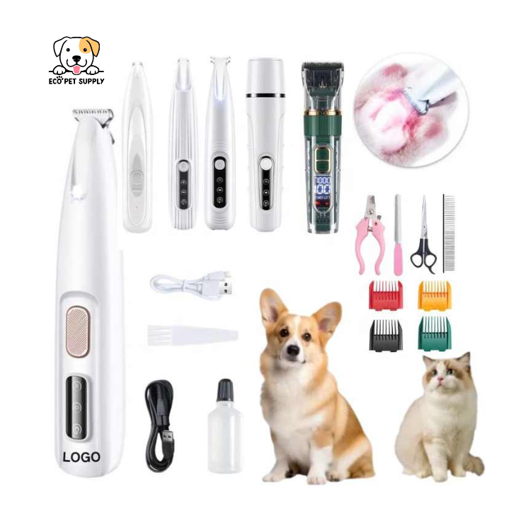EcoPet Supplies 2025 Professional Pet Grooming Set with Electric Clipper, Nail Grinder, and Trimming Accessories for Dogs and Cats