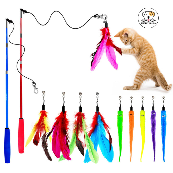Eco Pet Supply Feather & Bell Interactive Cat Wand