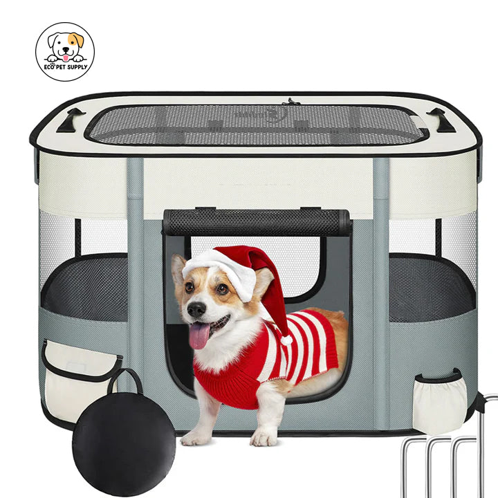 Eco Pet Supply Portable Foldable Pet Tent for Outdoor – Lightweight and Waterproof Pet Shelter for Travel and Camping