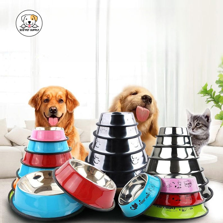 Eco Pet Supply Steel Pet Food Bowl – Durable, Anti-Slip Design