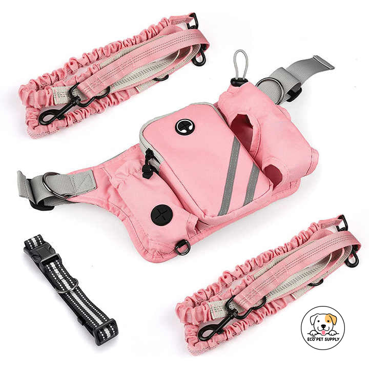 Eco Pet Supply Latest Hands-Free Dual Padded Handles Dog Leash – Adjustable Reflective Leash for Comfortable Walking and Running