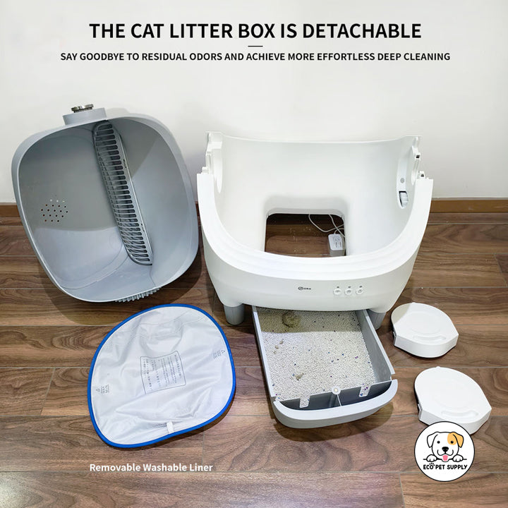Eco Pet Supply Smart Self-Cleaning Cat Litter Box Brown
