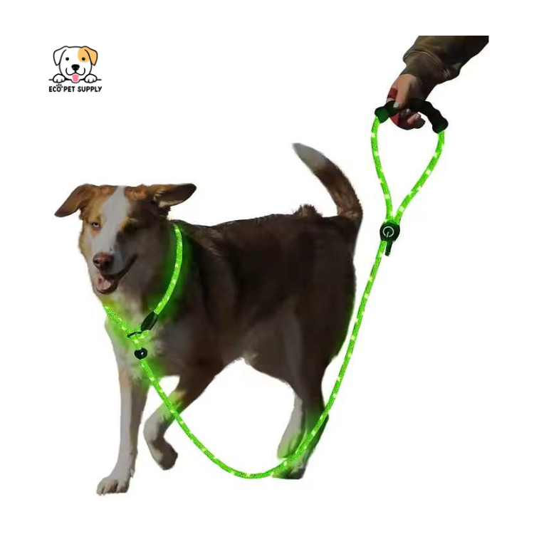 EcoPet Supplies 2025 Ultra-Bright LED Retractable Dog Leash – Walk Safely Day & Night with Comfort Grip!