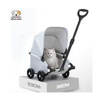 EcoPet Supplies Lightweight Foldable Double Pet Stroller – 2025 One-Hand Design