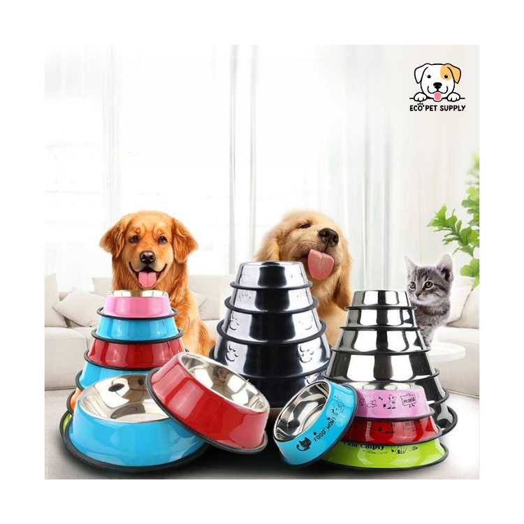 EcoPet Supplies 2025 New Arrival Pet Products Stainless Steel Pet Food Bowl – Durable, Anti-Slip Design