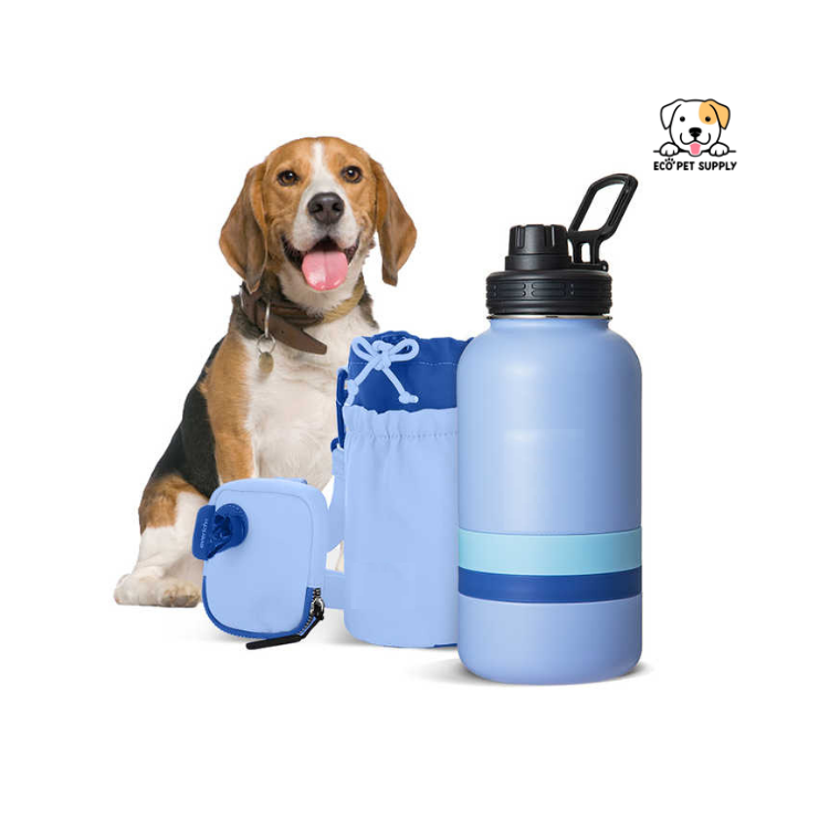 EcoPet Supplies 2025 Newest Dog Travel Water Bottle – Portable Leak-Proof Pet Water Dispenser with Foldable Bowl