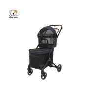 EcoPet Supplies 2025 Lightweight Double-Fold Pet Stroller with One-Hand Folding, 360° Wheels & Safety Harness for Small to Medium Pets