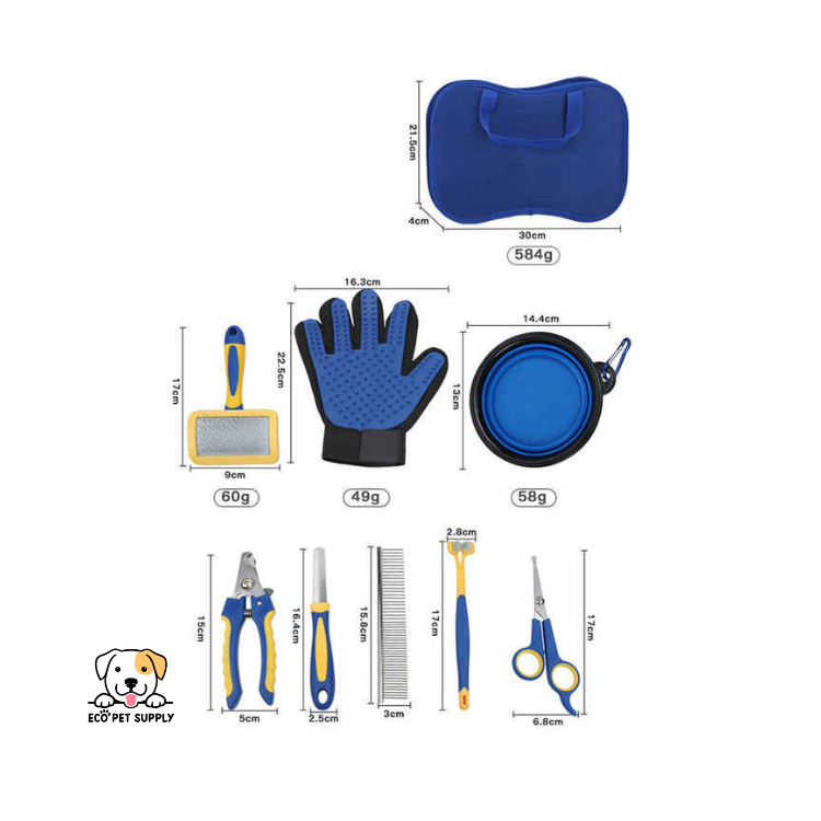 EcoPet Supplies 2025 New Year Premium Pet Grooming Set – Professional Kit with Nail Clippers, Brushes & More