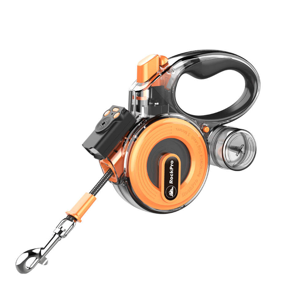 Retractable Dog Leash with LED Light & Electronic Whistle