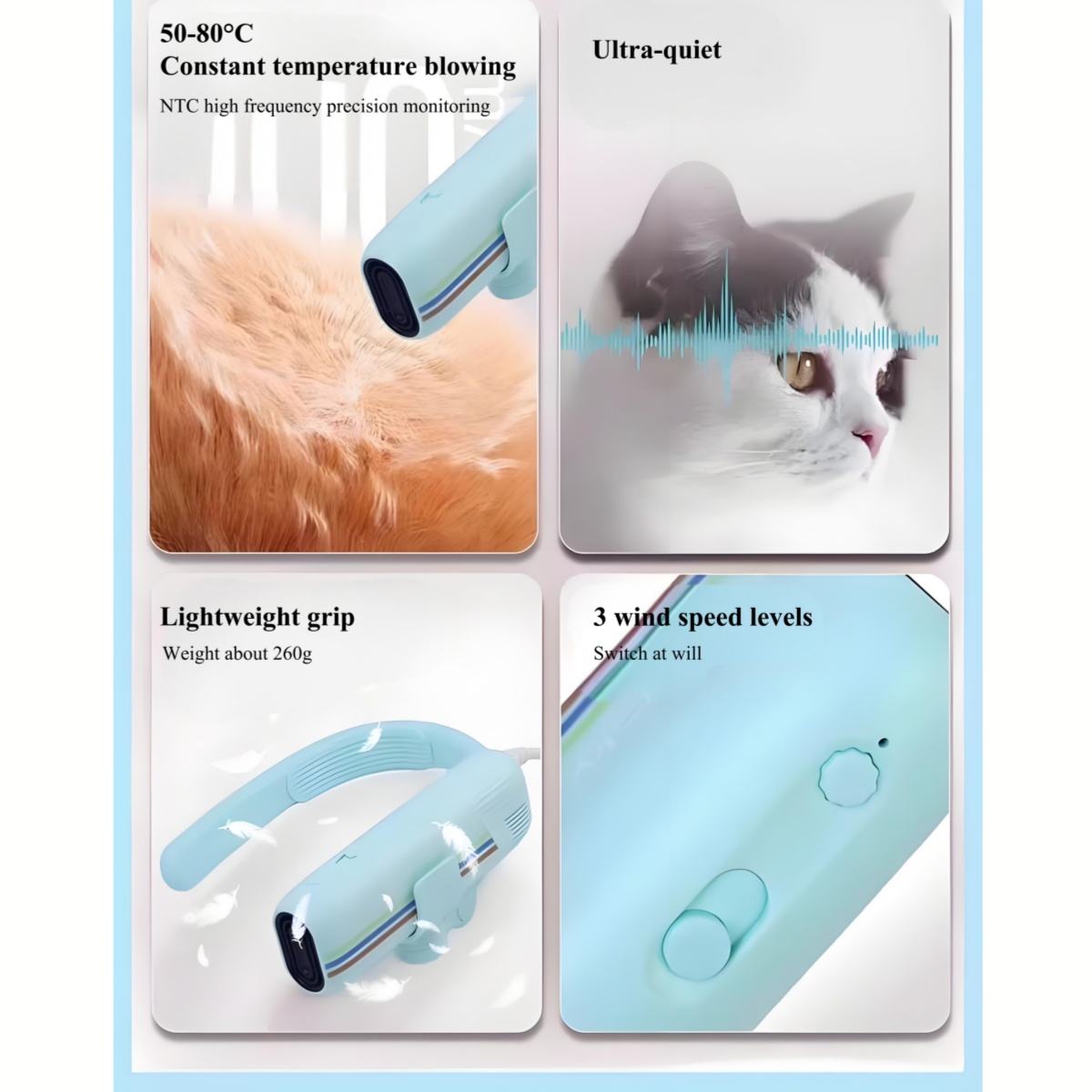 Hands-Free Pet Hair Dryer & Grooming Tool