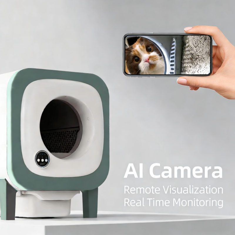 72L Smart Self-Cleaning Cat Litter Box with Camera