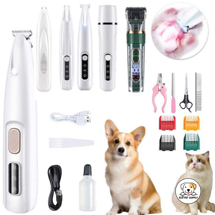 Eco Pet Supply Pet Dog Cat Grooming Set – Professional All-in-One Hair Trimmer and Nail Clipper Kit for Pets