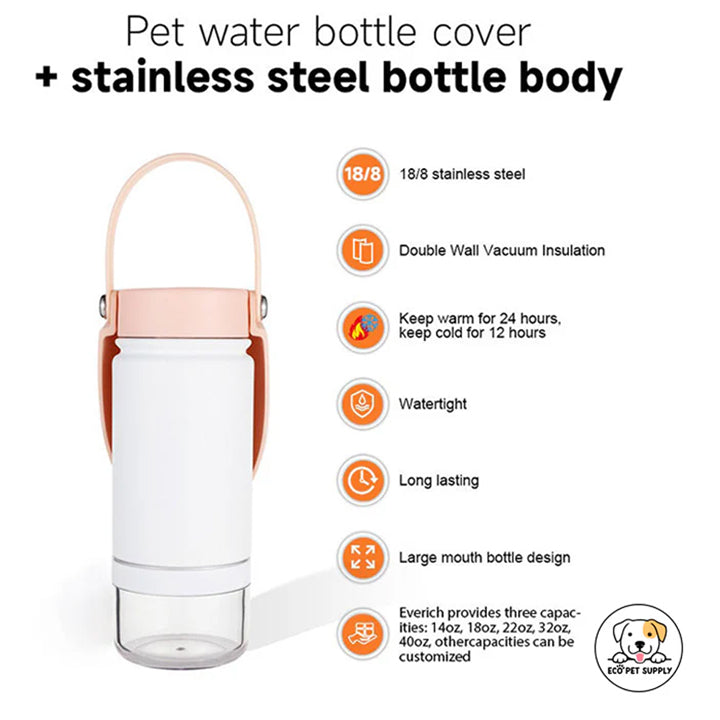 Eco Pet Supply Travel Pet Dog Water Bottle 14oz/18oz/22oz