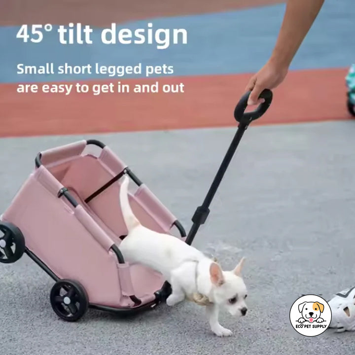 Eco Pet Supply Lightweight Foldable 4-Wheel Pet Stroller