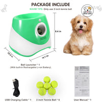 Eco Pet Supply Interactive Fetch Tennis Ball Launcher – Automatic Dog Toy with Adjustable Launch Distance and Rechargeable Battery for Endless Playtime Fun