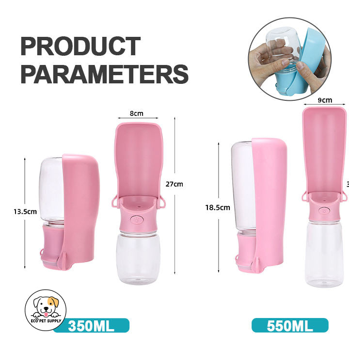 Eco Pet Supply Transparent Portable Pet Water Bottle Blue