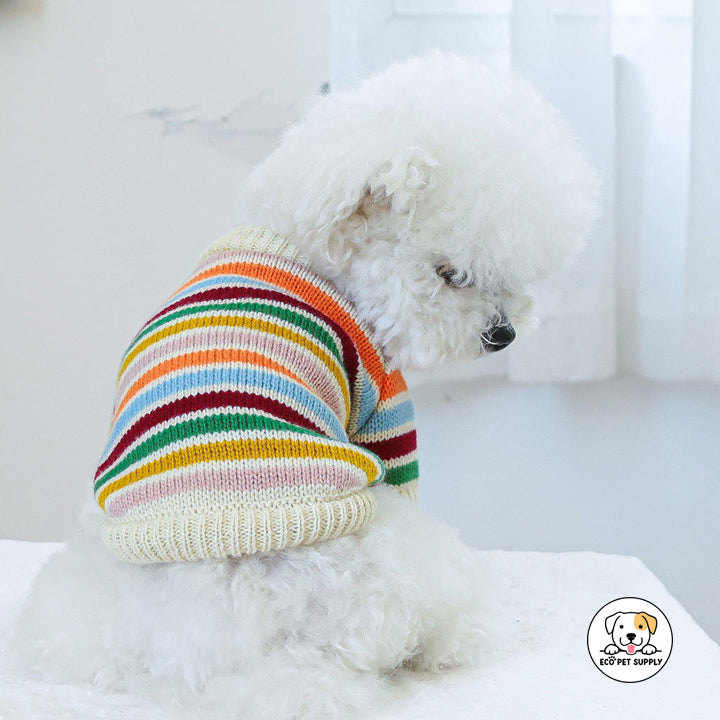 Eco Pet Supply Stylish Striped Pet Sweater – Cozy, Trendy Wear for Cats and Dogs