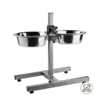 Eco Pet Supply 360° Rotating Height Adjustable Pet Feeding Station Two steel Bowls