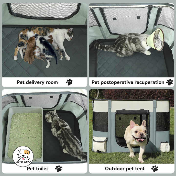 Eco Pet Supply Portable Foldable Pet Tent for Outdoor – Lightweight and Waterproof Pet Shelter for Travel and Camping