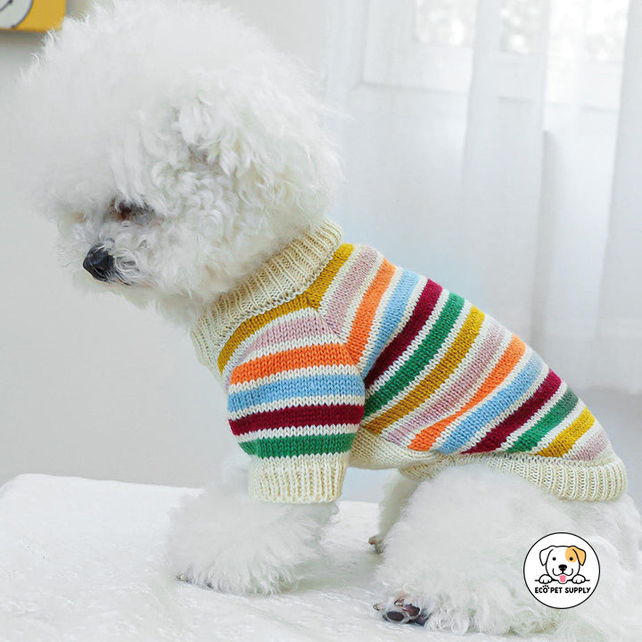 Eco Pet Supply Stylish Striped Pet Sweater – Cozy, Trendy Wear for Cats and Dogs