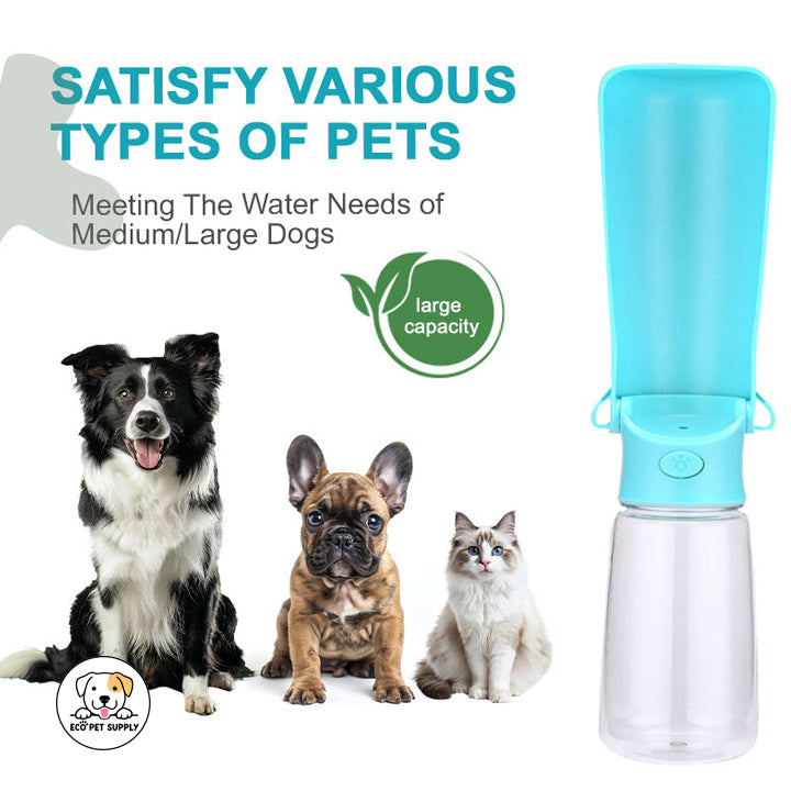 Eco Pet Supply Transparent Portable Pet Water Bottle Blue