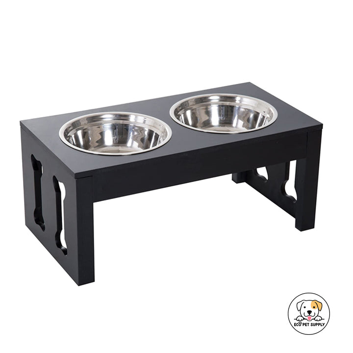 Eco Pet Supply Cottage‑Look Black Pet Bowl Stand