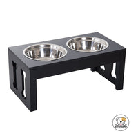 Eco Pet Supply Cottage‑Look Black Pet Bowl Stand