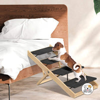 Eco Pet Supply Modern Classic Four-Section Folding Pet Ramp – Portable Dog Staircase for Home and Travel