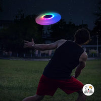 Eco Pet Supply Unisex Rechargeable LED Flying Disc – 36 RGB LEDs, Motion Sensor, USB-C Charging, Waterproof, 175g Ultimate Frisbee for Outdoor Night Play
