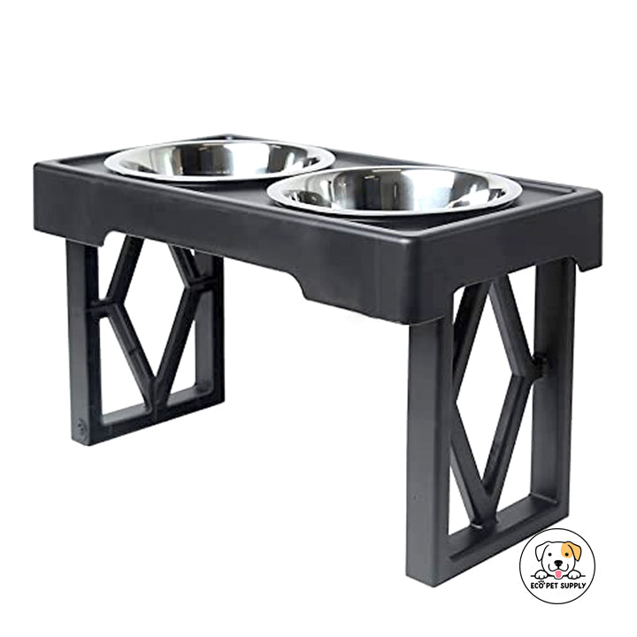 Eco Pet Supply Cottage‑Look Black Pet Bowl Stand