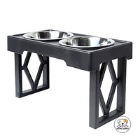 Eco Pet Supply Cottage‑Look Black Pet Bowl Stand