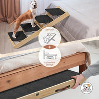 Eco Pet Supply Modern Classic Four-Section Folding Pet Ramp – Portable Dog Staircase for Home and Travel