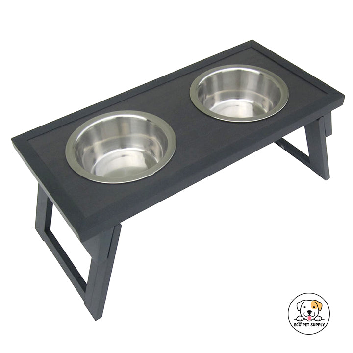 Eco Pet Supply Cottage‑Look Black Pet Bowl Stand