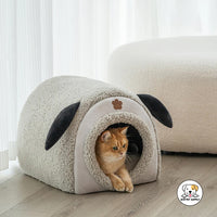 Eco Pet Supply Luxury Winter Warm Dog Bed with Non-Slip Bottom and Cozy Plush Interior for Small and Meduim Pets