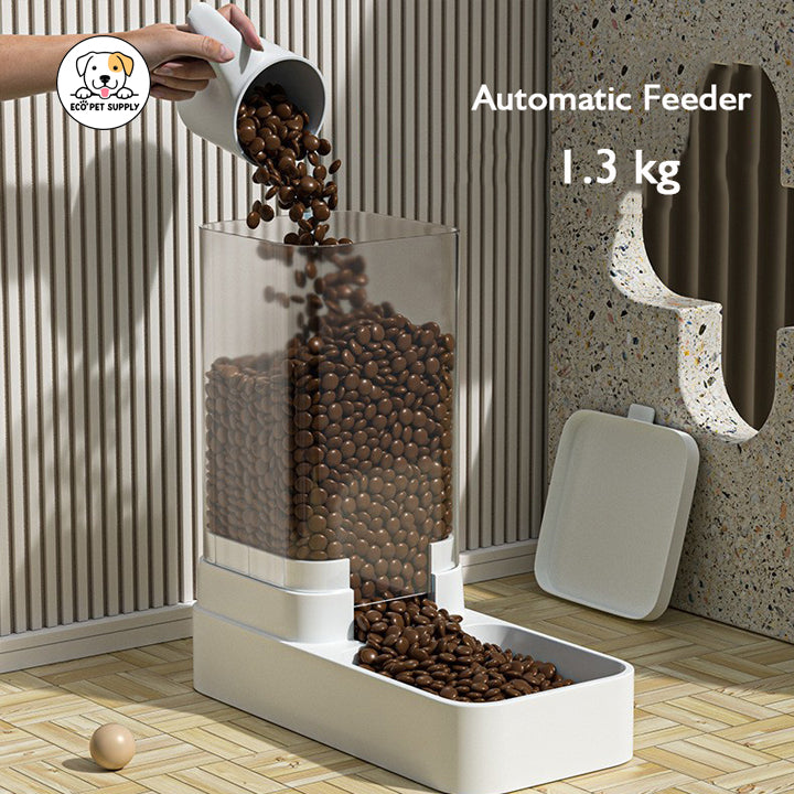 Eco Pet Supply 2-in-1 Automatic Pet Feeder and Water Dispenser – Gravity-Fed, Spill-Free, BPA-Free, Easy to Clean & Perfect for Cats and Dogs of All Sizes