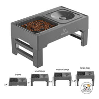Eco Pet Supply Stainless Steel Portable Raised Pet Bowl