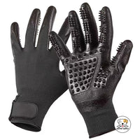 Eco Pet Supply Pet Grooming Glove – Gentle Deshedding Brush Mitt for Cats and Dogs, Enhanced Five-Finger Design with 255 Silicone Tips for Effective Hair Removal and Massage