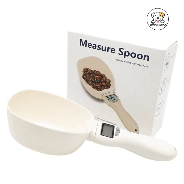 Eco Pet Supply 800g/250ml High Precision Multifunctional Handheld Digital Pet Food Scale – Electronic Measuring Spoon for Cats & Dogs – LCD Display, Tare Function, Auto Power-Off