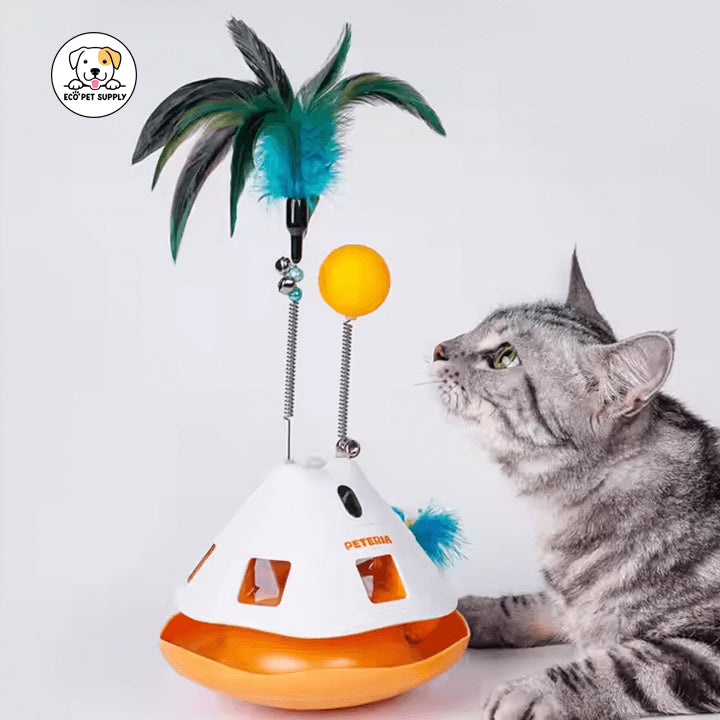 Eco Pet Supply Interactive Automatic Cat Toy with LED Lights, Rolling Ball and Rechargeable Motion Sensor Fun