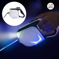 Eco Pet Supply LED Automatic Retractable Pet Leash – 3M/5M Lengths, Built-in Flashlight, LED Light Strip, Reflective Tape, Ergonomic Handle