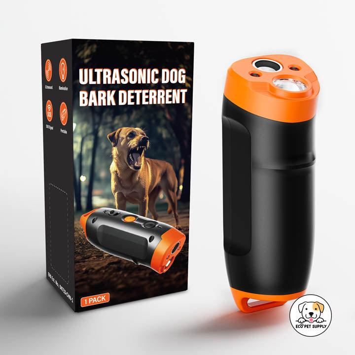 Eco Pet Supply DR01 Portable Ultrasonic Anti-Barking Device – Rechargeable, Handheld Dog Training Tool with LED Flashlight for Indoor & Outdoor Use
